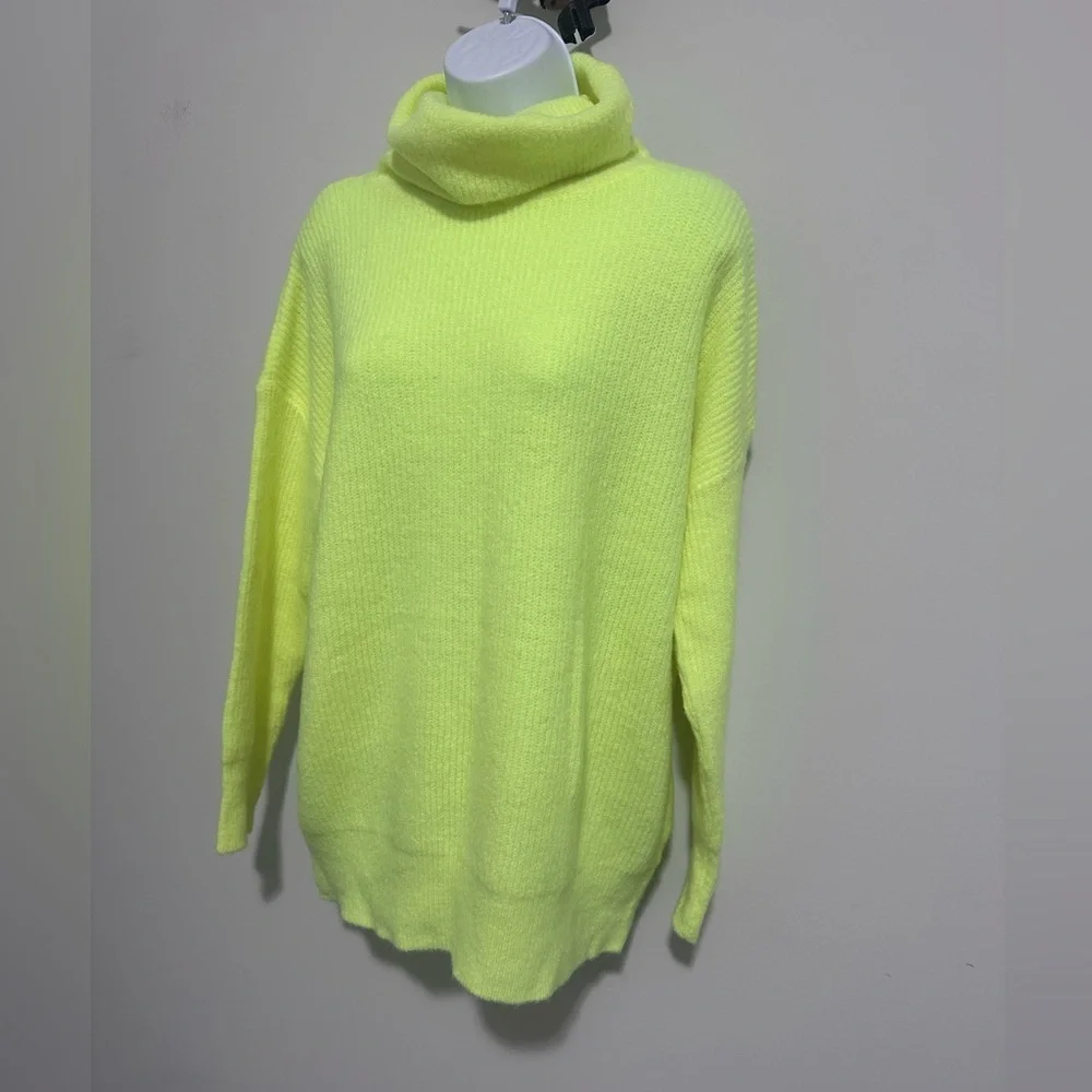 Dreamers Neon Yellow Turtleneck Sweater - Picture 4 of 8